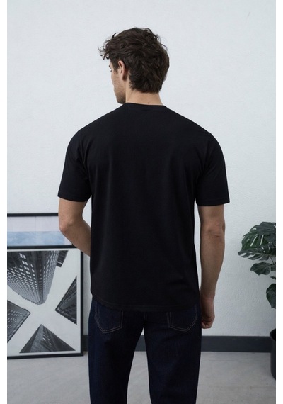 Baselco Unisex Basic %100 Pamuk T-shirt - Sade Ve Şık Siyah