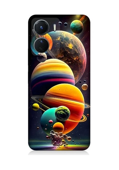 Vivo V16 Uyumlu Gezegenler Ve Büyük Patlama Desenli Silikon Kılıf