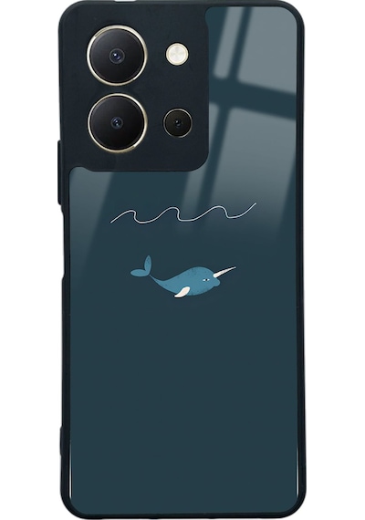 Vivo Y36 Doodle Fish Tasarımlı Glossy Telefon Kılıfı Çok Renkli