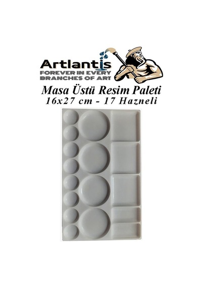 Masa Üstü Resim Paleti 1 Adet 17 Hazneli Boya Paleti 16x27 Cm Sanatsal Boyalar İçin Palet Akrilik Boya Yağlı Boya Guaj