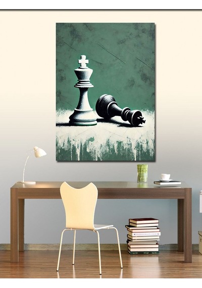 Kanvas Tablo Şah Ve Piyon Satrancı 50cmx70cm