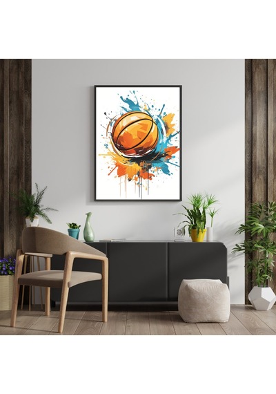 Splash Dunk 3'lü Set Çerçeveli Tablo Siyah Renk 30 X 42 Boyut/ebat
