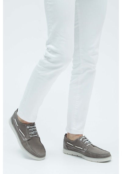 Tamer Tanca Erkek Hakiki Deri Gri Casual Ayakkabı 496 6554 Erk Ayk Y23 Grey Plume Gri