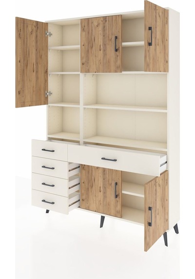 Arges Dolap 9 Raflı 5 Çekmeceli 5 Kapaklı 132x30x195 Aytaşı-ç... Aytaşı