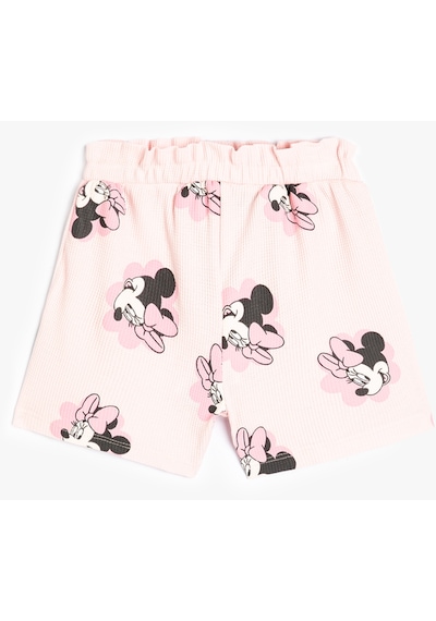 Koton Minnie Mouse Şort Lisanslı Pamuklu Pembe Desenli 4smg40063ak Pembe