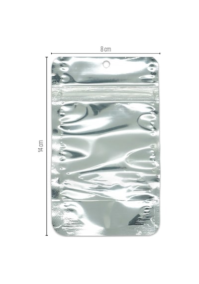 8.5X14.5X5 Şeffaf Metalize Kilitli Doypack 50 Adet