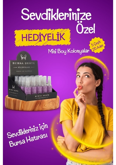 Bursa Şehir Kolonyaları, 20'li Misi Siyah İncir Çiçeği Kolonyası, Mini Boy, Sprey Kolonya