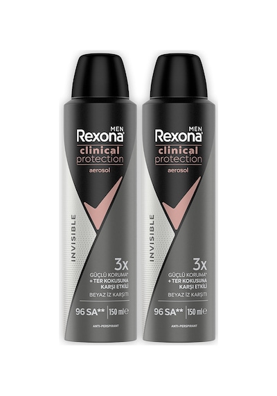 Rexona Men Clinical Protection Spray Deodorant Invisible 150 Ml X2