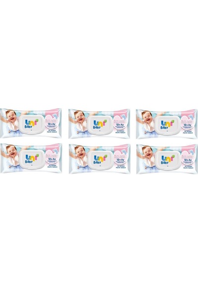 Uni Baby Ilk Adım Islak Mendil 12+Ay 52'Li 6 Adet
