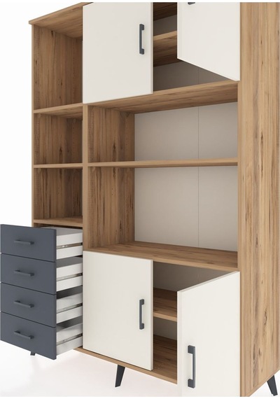 Hyperion Dolap 8 Raflı 4 Çekmeceli 4 Kapaklı 132x44x195 Çam-aytaşı/antrasit Aytası/antrasıt - Atlas Çam Hyperion Dolap 8 Raflı 4 Çekmeceli 4 Kapaklı 132x44x195 Çam-aytaşı/antrasit Aytası/antrasıt - Atlas Çam