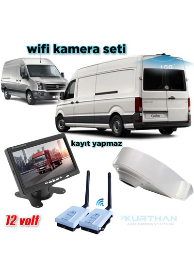 7 İnç Monitör Kablosuz Görüntü Aktarıcı Beyaz Tepe Kamera 12 Volt