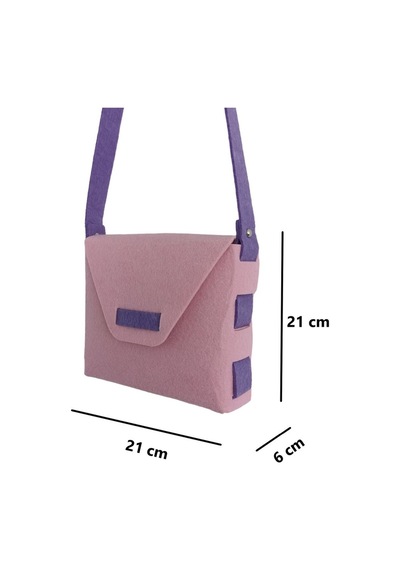 Next Craft Kız Çocuk Omuz Çantası Keçe Dikişsiz Etkinlik Günlük Çanta Pembe