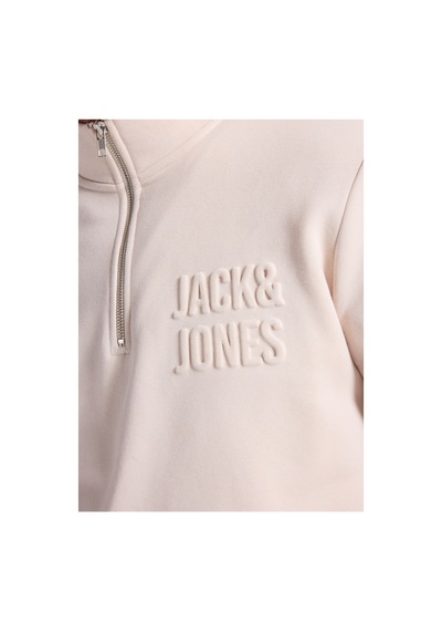 Jack & Jones Dik Yaka Krem Erkek Sweatshırt 12299799 Jornewove Sweat Smu