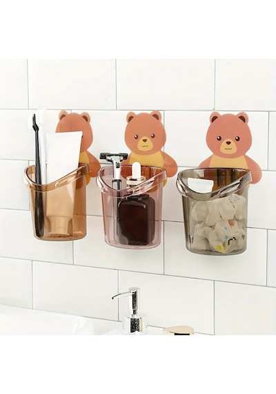 Kendinden Yapışkanlı Düzenleyici Organizer Ayıcık Desenli Banyo Organizeri Diğer