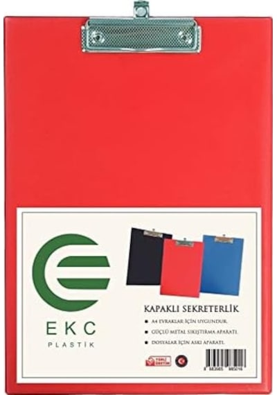 Ekc - A4 Kapaklı Sekreterlik Kırmızı, Bloknot Yazı Tablası, Clipboard
