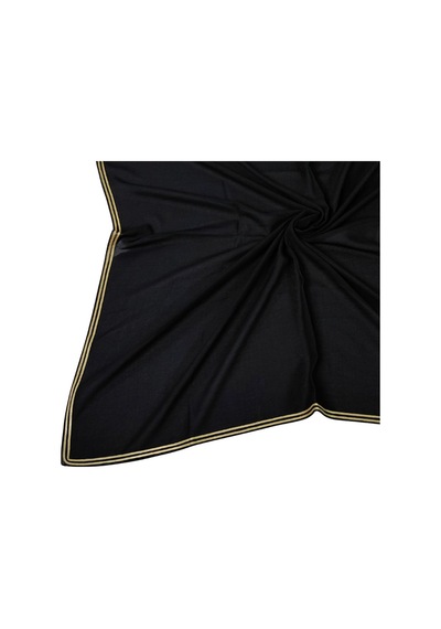 Mim Eşarp Enba Biyeli Medine İpeği Düz Renk Eşarp 100x100 Cm Şıklık Ve Konfor Siyah