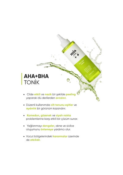 Mia Klinika Aha-Bha Akne Karşıtı Gözenek Sıkılaştırıcı Ve Cilt Temizleyici Tonik 200 ML