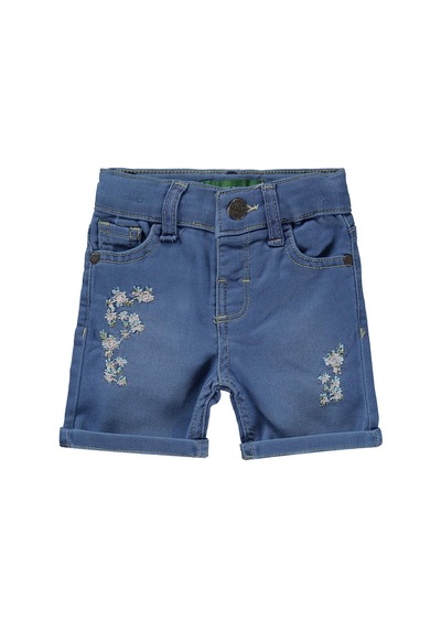 Tommiks Kids Çiçek Nakışlı 6-24 Ay Şort - Mavi Açık Mavi