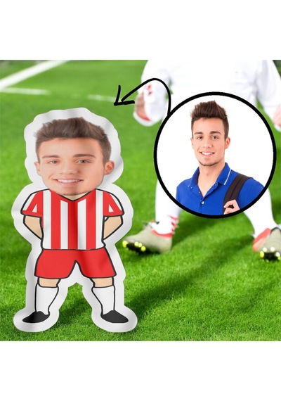 Kişiye Özel Futbolcu Bebek Tasarımlı Şekilli Yastık Çok Renkli