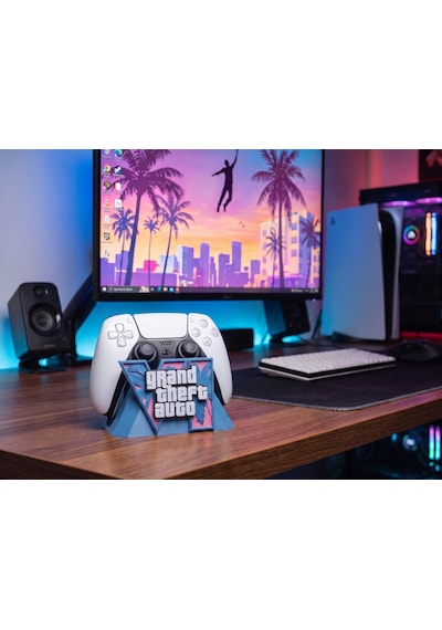 Omni Gta 6 Temalı Ps5 Kol Standı - Özel Tasarım Gta 6 Kontrolcü Standı, Playstation 5 Oyuncu Aksesuarı Konsol Standı Ve Tutucu Mavi