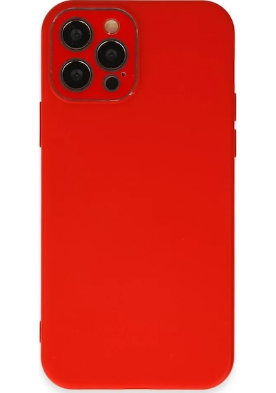 Newface Apple Uyumlu iPhone 12 Pro Max Kılıf Lansman Glass Kapak - Kırmızı Resimdeki