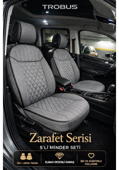 Fiat Egea Cross 2020 Ve Sonrası Uyumlu Zerafet Serisi Gri 5'li Ortopedik Koltuk Minderi