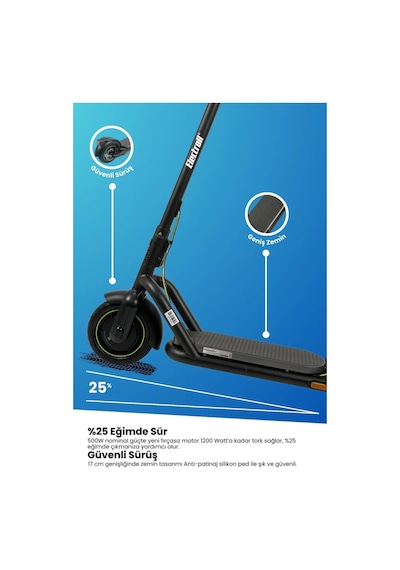 Electroll N85 Elektrikli Scooter Yenilikçi Teknoloji, Güvenli S Siyah