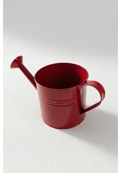 Tr Laura 5 Litre Metal Çiçek Bahçe Sulama Kabı - Modern Dekoratif Çok Amaçlı Sulak Kırmızı