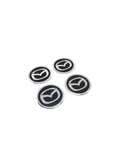 Mazda Alüminyum Jant Göbeği Yapıştırma Siyah 60Mm 4 Adet