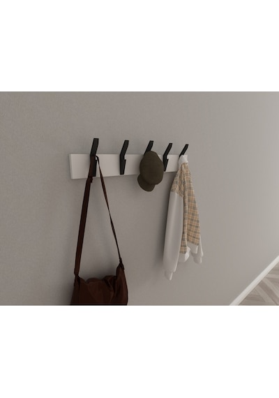 Hepsi3boyutlu Modern Duvar & Kapı Kanca Askılık - 5 Adet Siyah Kanca Askılık - Model No : 3 Siyah