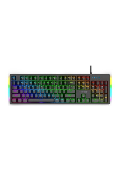 E-Yooso K610 Mavi Switch Yanlar Rainbow Mekanik Klavye