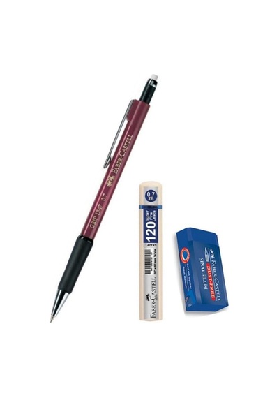 Uçlu Kalem Bordo 0.7 Grip 1347 Faber 120 Li Uç ve Sınav Silgisi V