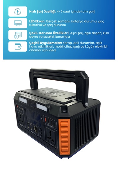 600w Akıllı Bms Lifepo4 Güneş Enerjili Taşınabilir Güç Depolama