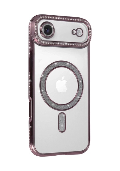 Apple Uyumlu iPhone 17 Air Uyumlu Joke Simli Magneticsafe Kılıf - Pembe