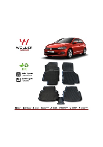 Volkswagen Polo Paspas 2017 2021 Arası 3d Havuzlu Paspas