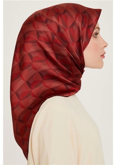 Armine Sura Saf İpek Eşarp 9204d 56 Kırmızı