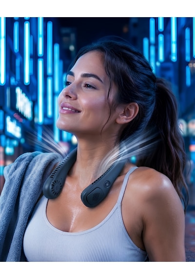 Masaüstü Bilgisayar Hafif Ergonomik Tasarımlı Uzun Pil Ömürlü Kişisel Boyun Fanı