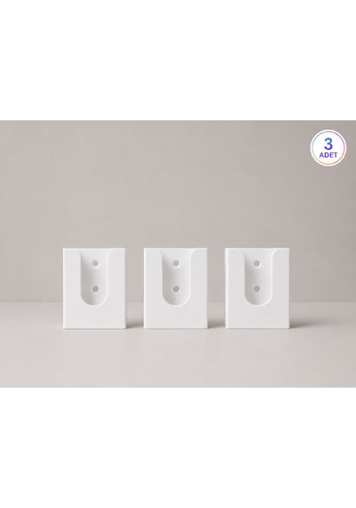 Duvar Tipi Tv Klima Kumanda Askısı. Yapışkanlı Kumanda Tutucu -3 Adet- Duvara Monte, Kumanda Organizeri. 6x3 Cm Beyaz