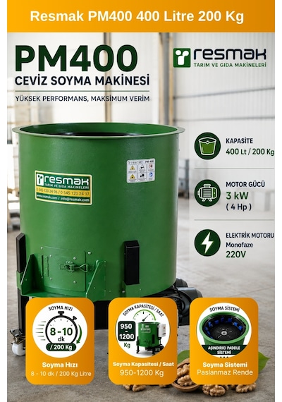 Resmak Pm400 Ceviz Soyma Makinesi