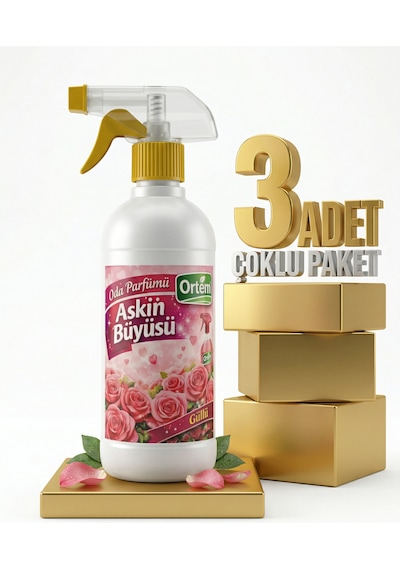 Ortem Oda Parfümü Aşkın Büyüsü 3x500 Ml Bahar Çiçekleri