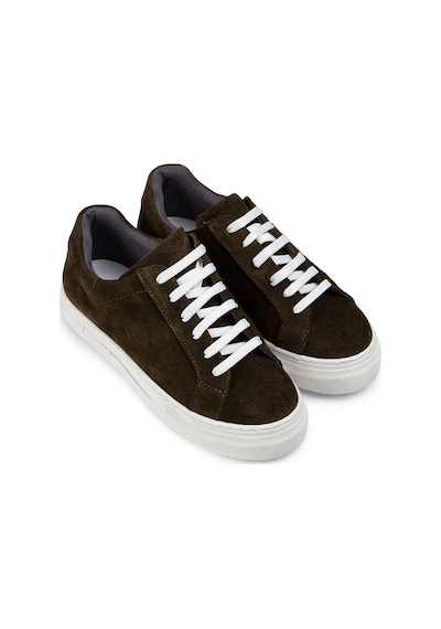 Deery Hakiki Süet Haki Sneaker Kadın Ayakkabı - Z1681Zhakc08 Haki