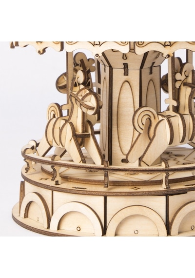 Rolife Tg404 Atlı Karınca Merry-go-round Dıy Minyatür Maket Model Ahşap 3d Wooden Puzzle Model Kit Dekoratif Hobi Seti Ahşap Maket