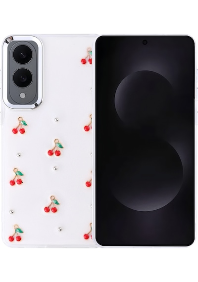 Galaxy S25 Edge Uyumlu Kılıf Airbag Tasarımlı Simli Şeffaf App Kutup Kapak - Lale Lale