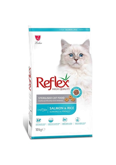 Reflex Sterilised Somonlu ve Pirinçli Kısırlaştırılmış Yetişkin Kedi Maması 10 KG