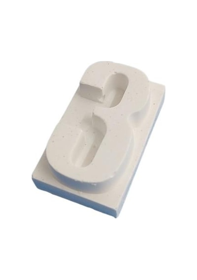 Boyanabilir Rakam Obje - 3 - Üç 4,5x2,7cm