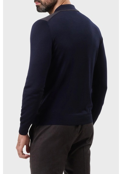 Gran Sasso Erkek Polo Yaka Kazak 43108 14713 598 Lacivert Lacivert