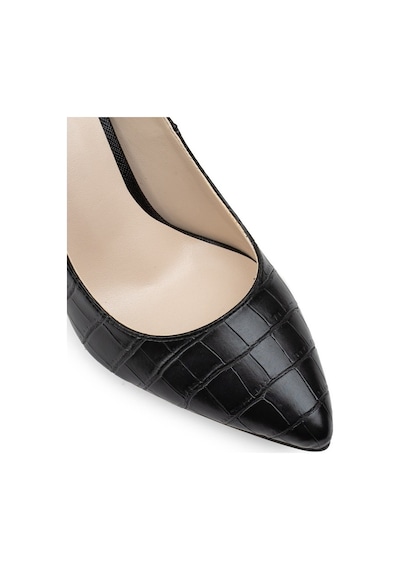 Deery Siyah Kroko Kadın Stiletto Siyah
