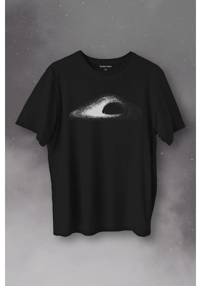 Kara Delik Uzay Zaman Galaksi Karadelikler Cosmos Kümesi Baskılı Tişört Unisex T-shirt 001
