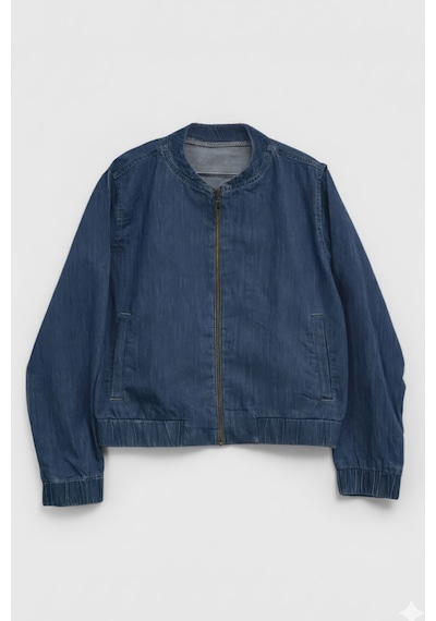 Kadın Lacivert Bomber Denim Ceket Lacıvert