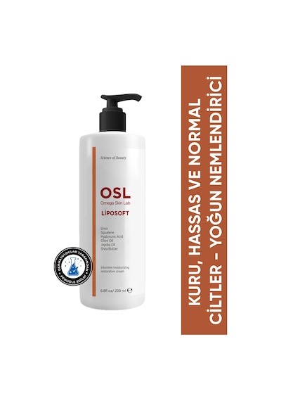 OSL Omega Skin Lab Kuru Hassas Ve Normal Ciltler İçin Yoğun Nemlendirici Liposoft 200 ML